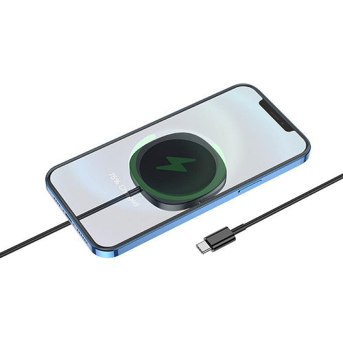 Hoco безжично зарядно fast charge с magsafe за iphone 15w cw35 черно - TopMag