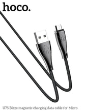 Заредете изображение във визуализатора на галерията – Hoco blaze USB магнитен кабел към Micro USB u75 черен - TopMag

