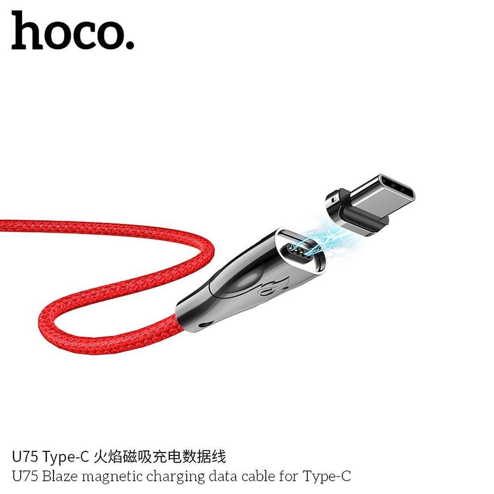 Hoco blaze USB магнитен кабел към Type-C u75 червен - TopMag