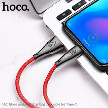 Заредете изображение във визуализатора на галерията – Hoco blaze USB магнитен кабел към Type-C u75 червен - TopMag
