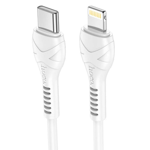 Hoco cabel type c for iphone lightning 8-pin power delivery fast charge pd20w x55 white - TopMag