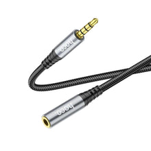 Заредете изображение във визуализатора на галерията – Hoco cable 3.5mm aux audio extension cable male to female 2m black - TopMag
