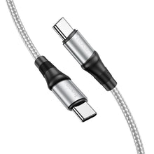 Заредете изображение във визуализатора на галерията – Hoco cable type c - type c exquisito power delivery 100w x50 1 meter grey - TopMag
