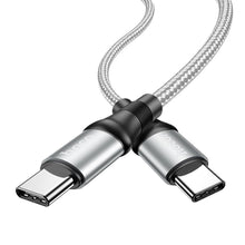 Заредете изображение във визуализатора на галерията – Hoco cable type c - type c exquisito power delivery 100w x50 1 meter grey - TopMag
