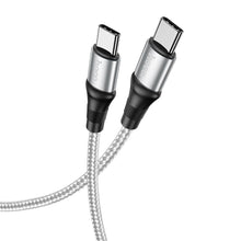 Заредете изображение във визуализатора на галерията – Hoco cable type c - type c exquisito power delivery 100w x50 2 meter grey - TopMag
