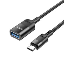 Заредете изображение във визуализатора на галерията – Hoco cable usb (femal) / otg to type c 3a u107 1,2m black - TopMag

