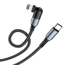 Заредете изображение във визуализатора на галерията – Hoco cable usb to iphone lightning 8-pin power delivery fast charging 2,4a u100 black - TopMag
