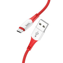 Заредете изображение във визуализатора на галерията – Hoco cable usb  to micro 2,4a ferry x70 1m red - TopMag

