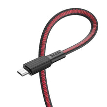 Заредете изображение във визуализатора на галерията – Hoco cable usb to micro 2,4a jaeger x69 1m black red - TopMag
