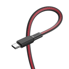 Заредете изображение във визуализатора на галерията – Hoco cable usb  to type c 3a jaeger x69 1m black red - TopMag
