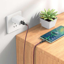 Заредете изображение във визуализатора на галерията – Hoco cable usb  to type c 3a jaeger x69 1m black red - TopMag
