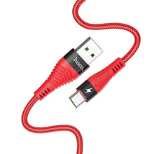 Заредете изображение във визуализатора на галерията – Hoco cable usb - type c flash 5a u53 1 meter red - TopMag
