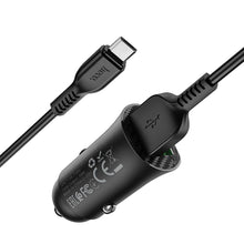 Заредете изображение във визуализатора на галерията – Hoco car charger 2 x usb qc3.0 18w + cable micro usb farsighted z39 black - TopMag
