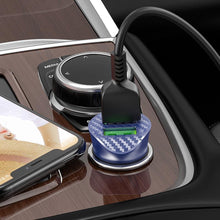 Заредете изображение във визуализатора на галерията – Hoco car charger 2 x usb qc3.0 18w + cable micro usb farsighted z39 blue - TopMag
