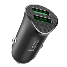 Заредете изображение във визуализатора на галерията – Hoco car charger 2 x usb qc3.0 18w farsighted z39 black - TopMag
