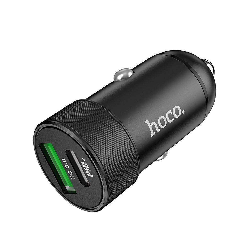 Hoco car charger power delivery pd20w + usb qc3.0 z32b black - TopMag