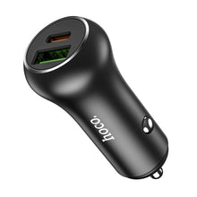 Заредете изображение във визуализатора на галерията – Hoco car charger type c power delivery pd20w + usb qc3.0 z38 black - TopMag
