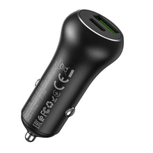 Заредете изображение във визуализатора на галерията – Hoco car charger type c power delivery pd20w + usb qc3.0 z38 black - TopMag
