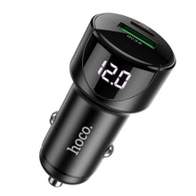 Заредете изображение във визуализатора на галерията – Hoco car charger usb qc3.0 + pd20w led light road z42 black - TopMag
