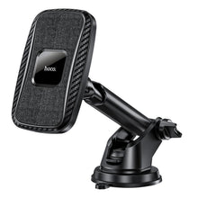 Заредете изображение във визуализатора на галерията – Hoco car holder with wirelles charging 15w magnetic ca75 black - TopMag
