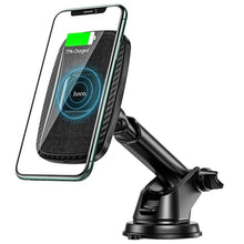 Заредете изображение във визуализатора на галерията – Hoco car holder with wirelles charging 15w magnetic ca75 black - TopMag
