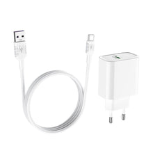 Заредете изображение във визуализатора на галерията – Hoco charger dynamic power usb + kabel typ c qc3.0 5a c69a white eol - TopMag
