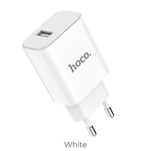 Заредете изображение във визуализатора на галерията – Hoco charger victoria usb 2,1a ca61a white - TopMag
