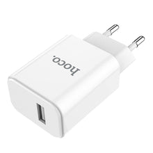 Заредете изображение във визуализатора на галерията – Hoco charger victoria usb 2,1a ca61a white - TopMag
