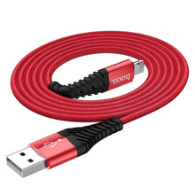 Заредете изображение във визуализатора на галерията – Hoco cool charging data кабел for iPhone lightning 8-pin x38 1 metr red - TopMag
