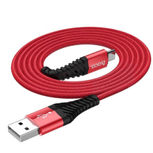 Заредете изображение във визуализатора на галерията – Hoco cool charging data кабел for micro x38 1 metr red - TopMag
