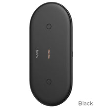Заредете изображение във визуализатора на галерията – Hoco dual power wireless fast charger qi 10w cw23 black - TopMag
