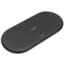 Заредете изображение във визуализатора на галерията – Hoco dual power wireless fast charger qi 10w cw23 black - TopMag

