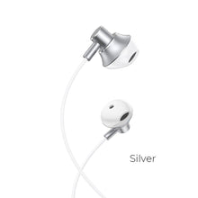 Заредете изображение във визуализатора на галерията – Hoco earphones m75 belle universal jack 3,5mm silver - TopMag

