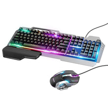 Заредете изображение във визуализатора на галерията – Hoco gaming keyboard and mouse set light and shadow rgb gm12 black - TopMag
