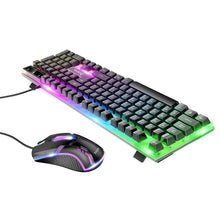 Заредете изображение във визуализатора на галерията – Hoco gaming клавиатура and mouse set light rgb terrific glowing gm11 black - TopMag
