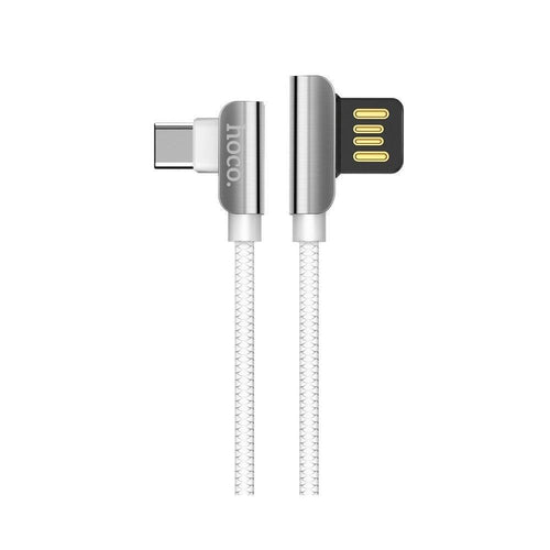 Hoco кабел 90 градуса steel USB към Type-C u42 бял - TopMag