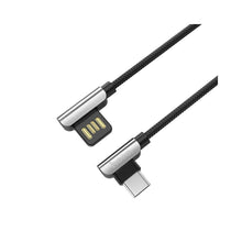 Заредете изображение във визуализатора на галерията – Hoco кабел 90 градуса steel USB към Type-C u42 черен - TopMag
