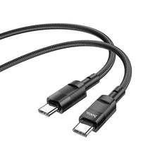 Заредете изображение във визуализатора на галерията – Hoco кабел type c към type c power delivery pd100w moulder u106 1,2m black - TopMag
