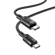Заредете изображение във визуализатора на галерията – Hoco кабел type c към type c power delivery pd100w moulder u106 1,2m black - TopMag

