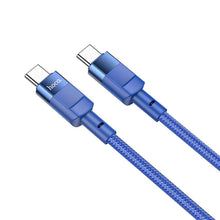 Заредете изображение във визуализатора на галерията – Hoco кабел type c към type c power delivery pd100w moulder u106 1,2m blue - TopMag
