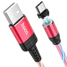 Заредете изображение във визуализатора на галерията – Hoco кабел usb magnetic ingenious micro 2a u90 red - TopMag
