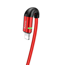 Заредете изображение във визуализатора на галерията – Hoco кабел usb magnetic shadow led for iPhone lightning 8-pin 2,4a u93 red - TopMag
