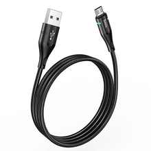 Заредете изображение във визуализатора на галерията – Hoco кабел usb magnetic shadow led micro 2,4a black - TopMag
