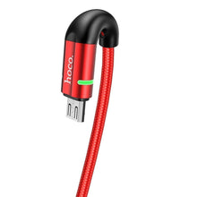 Заредете изображение във визуализатора на галерията – Hoco кабел usb magnetic shadow led micro 2,4a red - TopMag
