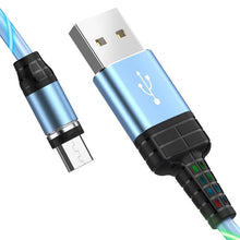 Заредете изображение във визуализатора на галерията – Hoco кабел usb - micro magnetic ingenious 2a u90 blue - TopMag
