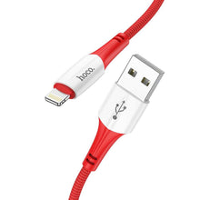 Заредете изображение във визуализатора на галерията – Hoco кабел за iphone lightning 8-pin 2,4a ferry x70 1m red - TopMag
