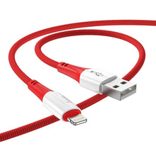Заредете изображение във визуализатора на галерията – Hoco кабел за iphone lightning 8-pin 2,4a ferry x70 1m red - TopMag
