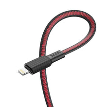 Заредете изображение във визуализатора на галерията – Hoco кабел за iphone lightning 8-pin 2,4a jaeger x69 1m black red - TopMag
