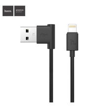 Заредете изображение във визуализатора на галерията – Hoco l shape charging data кабел for iPhone lightning 8-pin upl11 metr black - TopMag
