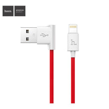 Заредете изображение във визуализатора на галерията – Hoco l shape charging data кабел for iPhone lightning 8-pin upl11 metr red - TopMag

